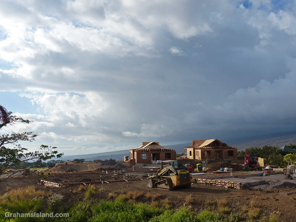 House construction at Hapuna Estates on the Big Island, Hawaii