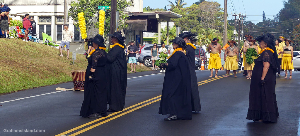 Ceremonies at King Kamehameha Day in Kapaau, Hawaii