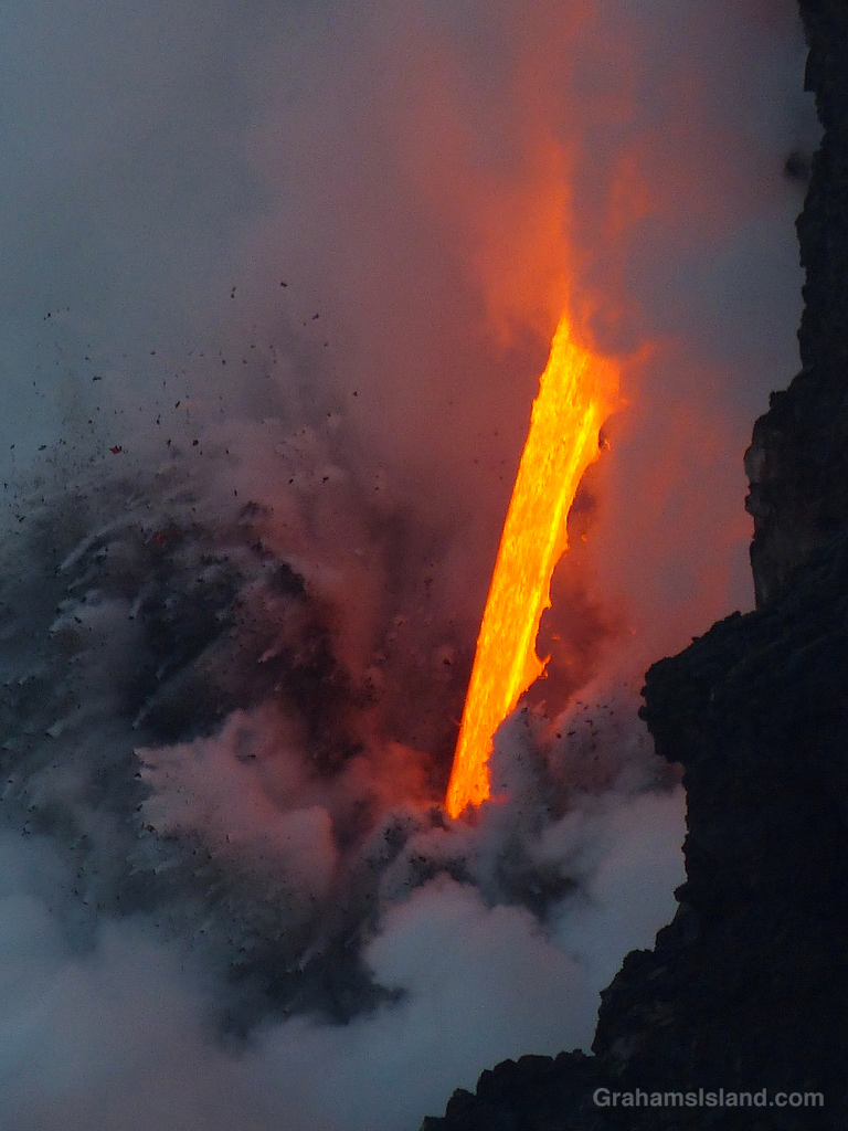 A firehose of lava at Kilauea Volcano, Hawaii